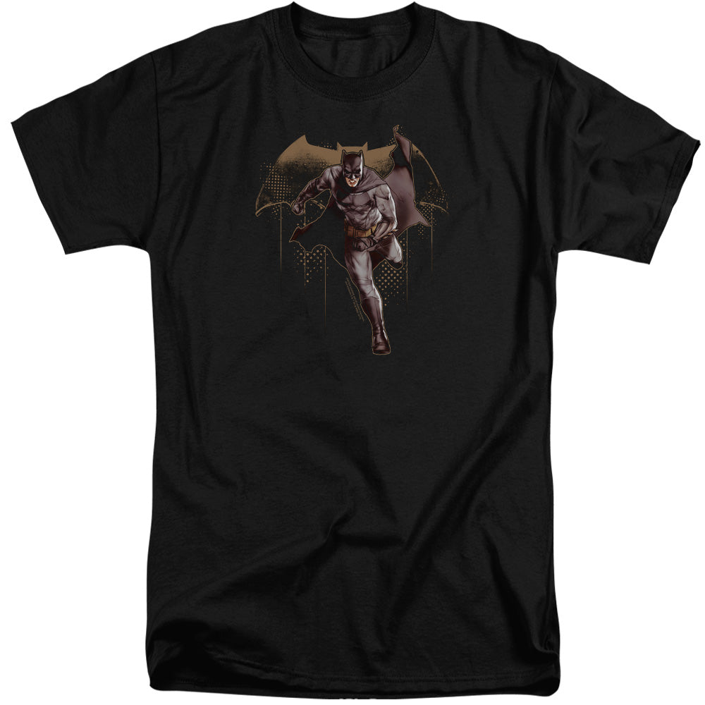 JUSTICE LEAGUE MOVIE/CAPED CRUSADER - S/S ADULT TALL 18/1 - BLACK