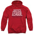 JUSTICE LEAGUE MOVIE/LEAGUE DISTRESSED - ADULT PULLOVER HOODIE - RED