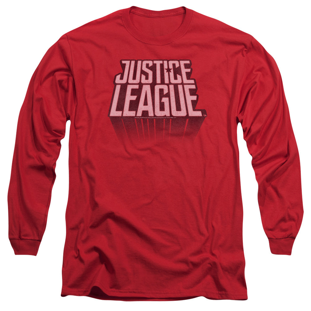 JUSTICE LEAGUE MOVIE/LEAGUE DISTRESSED -  L/S ADULT 18/1  - RED