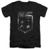 JUSTICE LEAGUE MOVIE/SHIELD OF EMBLEMS - S/S ADULT V-NECK 30/1 - BLACK