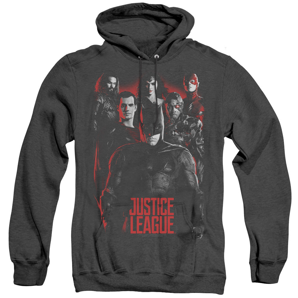 JUSTICE LEAGUE MOVIE/THE LEAGUE - ADULT HEATHER HOODIE - BLACK