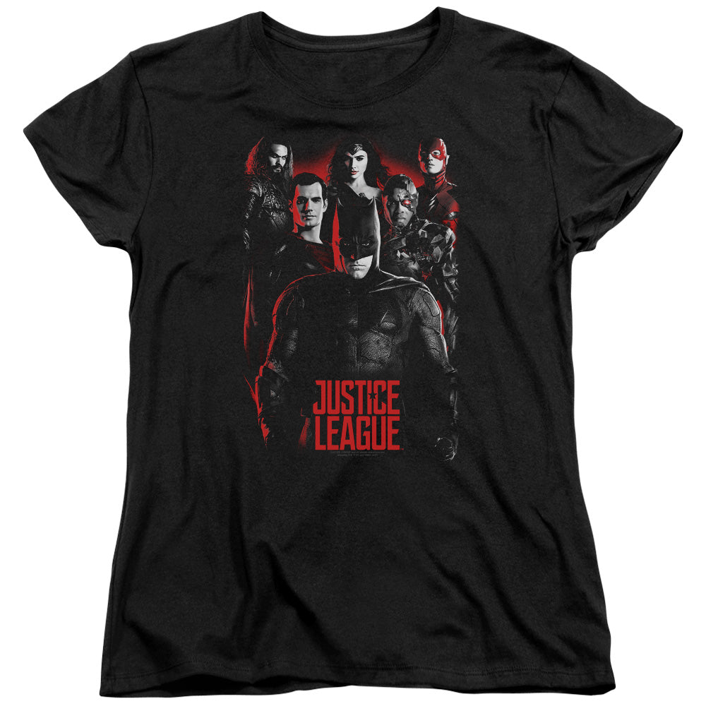 JUSTICE LEAGUE MOVIE/THE LEAGUE - S/S WOMENS TEE - BLACK