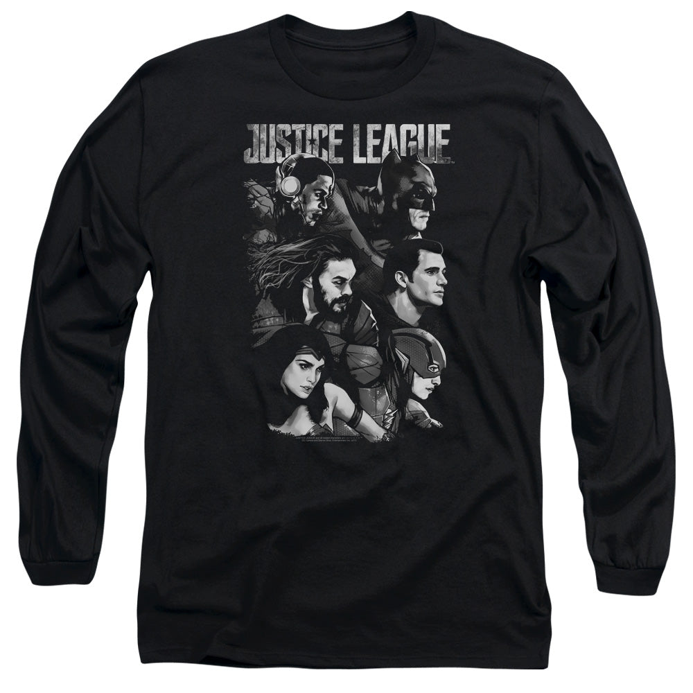 JUSTICE LEAGUE MOVIE/PUSHING FORWARD -  L/S ADULT 18/1  - BLACK