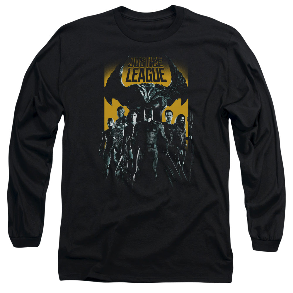 JUSTICE LEAGUE MOVIE/STAND UP TO EVIL -  L/S ADULT 18/1  - BLACK