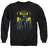 JUSTICE LEAGUE MOVIE/STAND UP TO EVIL - ADULT CREWNECK SWEATSHIRT - BLACK