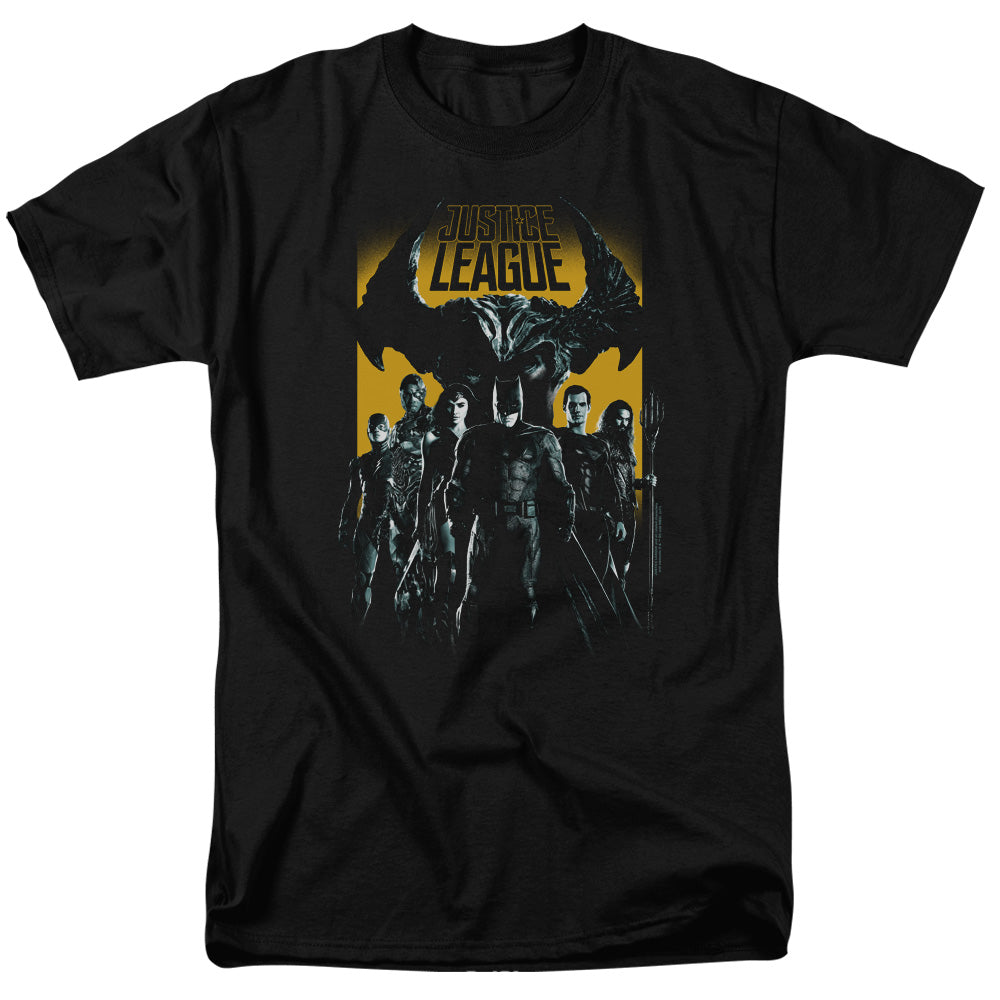 JUSTICE LEAGUE MOVIE/STAND UP TO EVIL - S/S ADULT 18/1 - BLACK
