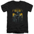 JUSTICE LEAGUE MOVIE/STAND UP TO EVIL - S/S ADULT V-NECK 30/1 - BLACK