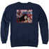 JUSTICE LEAGUE MOVIE/RALLY - ADULT CREWNECK SWEATSHIRT - NAVY