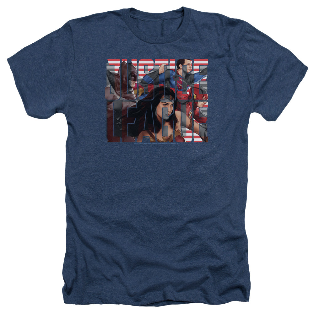 JUSTICE LEAGUE MOVIE/RALLY - ADULT HEATHER - NAVY
