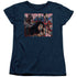 JUSTICE LEAGUE MOVIE/RALLY - S/S WOMENS TEE - NAVY