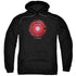JUSTICE LEAGUE MOVIE/CYBORG LOGO - ADULT PULLOVER HOODIE - BLACK