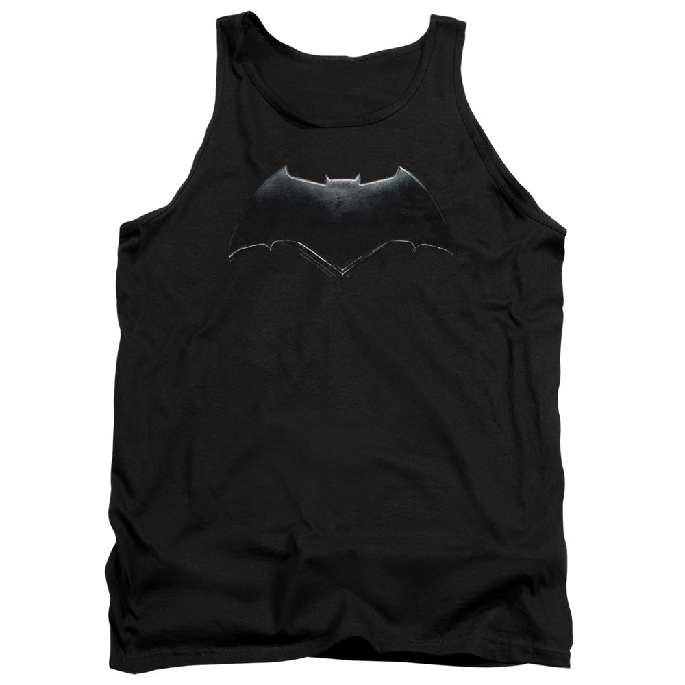JUSTICE LEAGUE MOVIE/BATMAN LOGO - ADULT TANK - BLACK