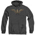 JUSTICE LEAGUE MOVIE/WONDER WOMAN LOGO - ADULT HEATHER HOODIE - BLACK