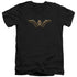 JUSTICE LEAGUE MOVIE/WONDER WOMAN LOGO - S/S ADULT V-NECK 30/1 - BLACK