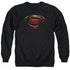 JUSTICE LEAGUE MOVIE/SUPERMAN LOGO - ADULT CREWNECK SWEATSHIRT - BLACK