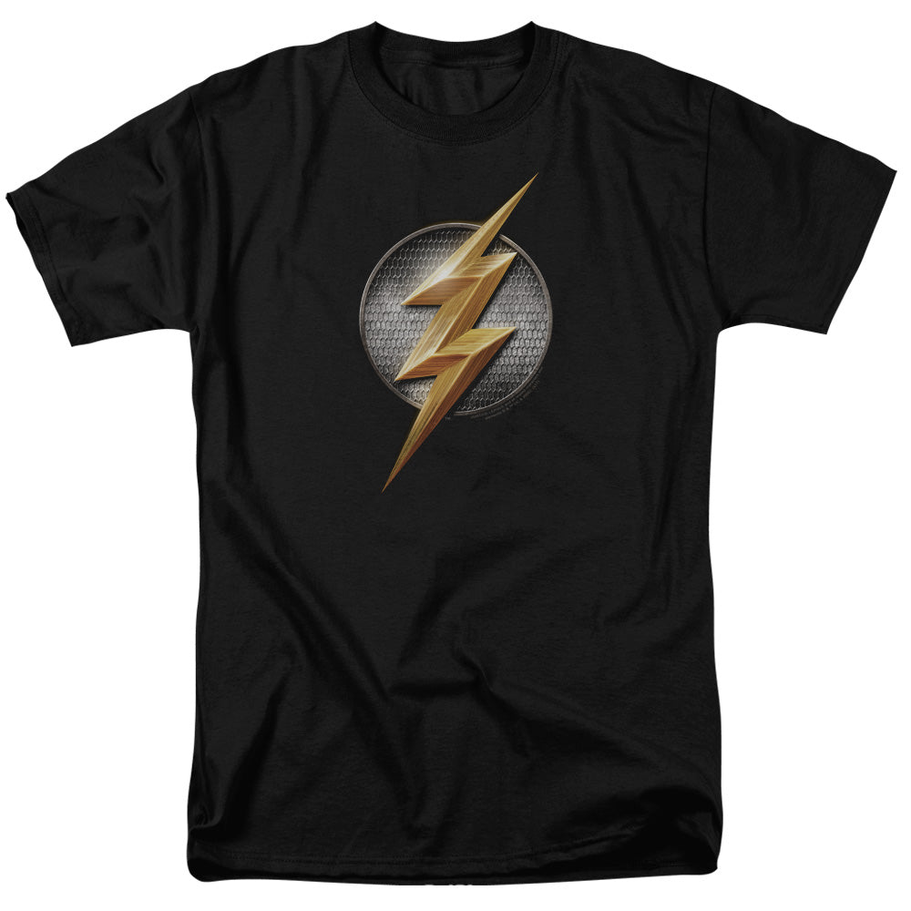 JUSTICE LEAGUE MOVIE/FLASH LOGO - S/S ADULT 18/1 - BLACK