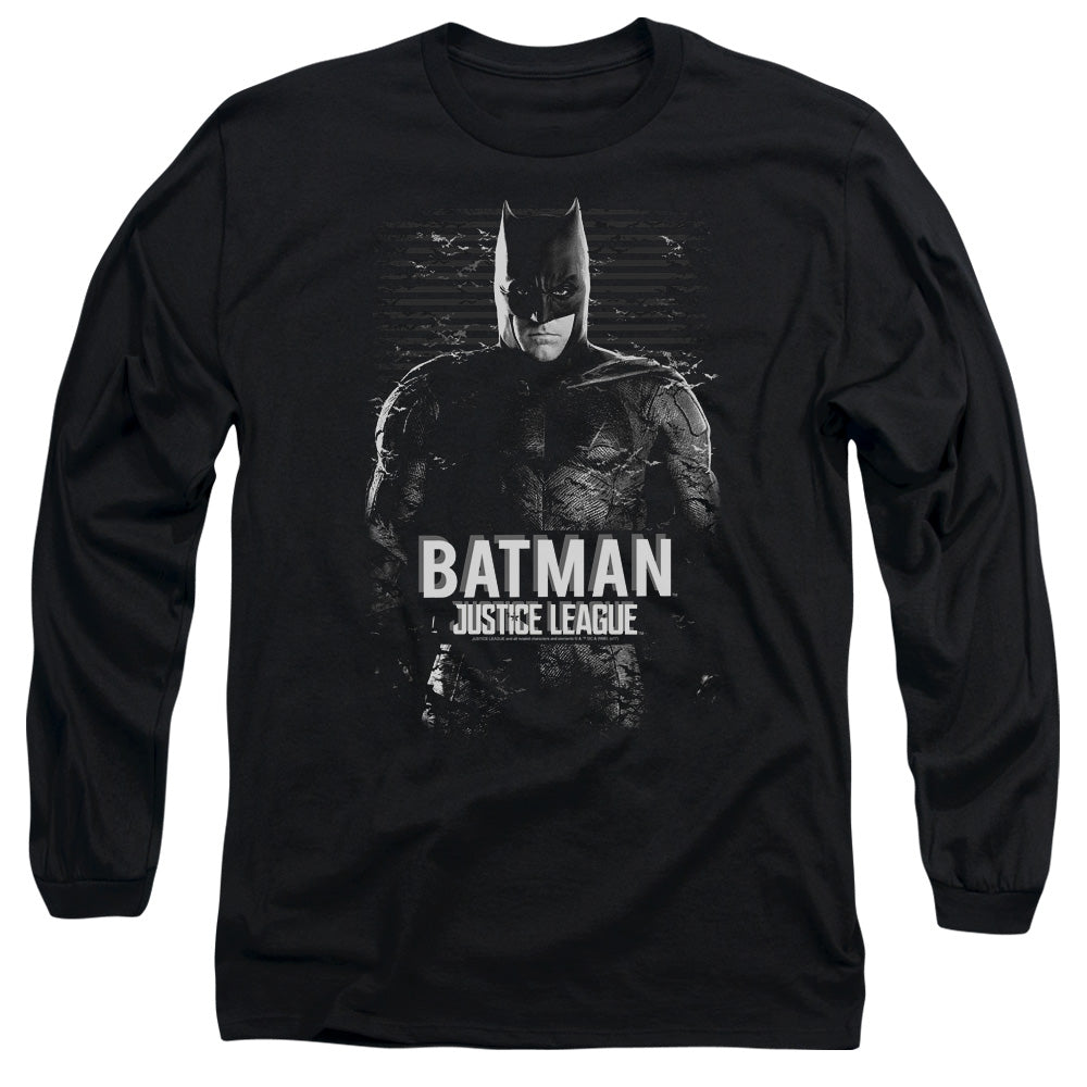 JUSTICE LEAGUE MOVIE/BATMAN -  L/S ADULT 18/1  - BLACK