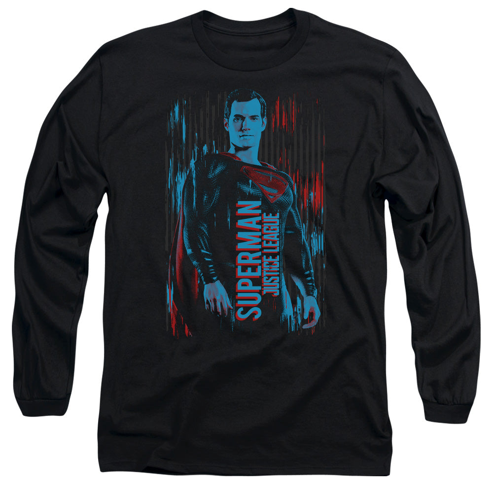 JUSTICE LEAGUE MOVIE/SUPERMAN -  L/S ADULT 18/1  - BLACK