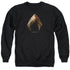 JUSTICE LEAGUE MOVIE/AQUAMAN LOGO - ADULT CREWNECK SWEATSHIRT - BLACK