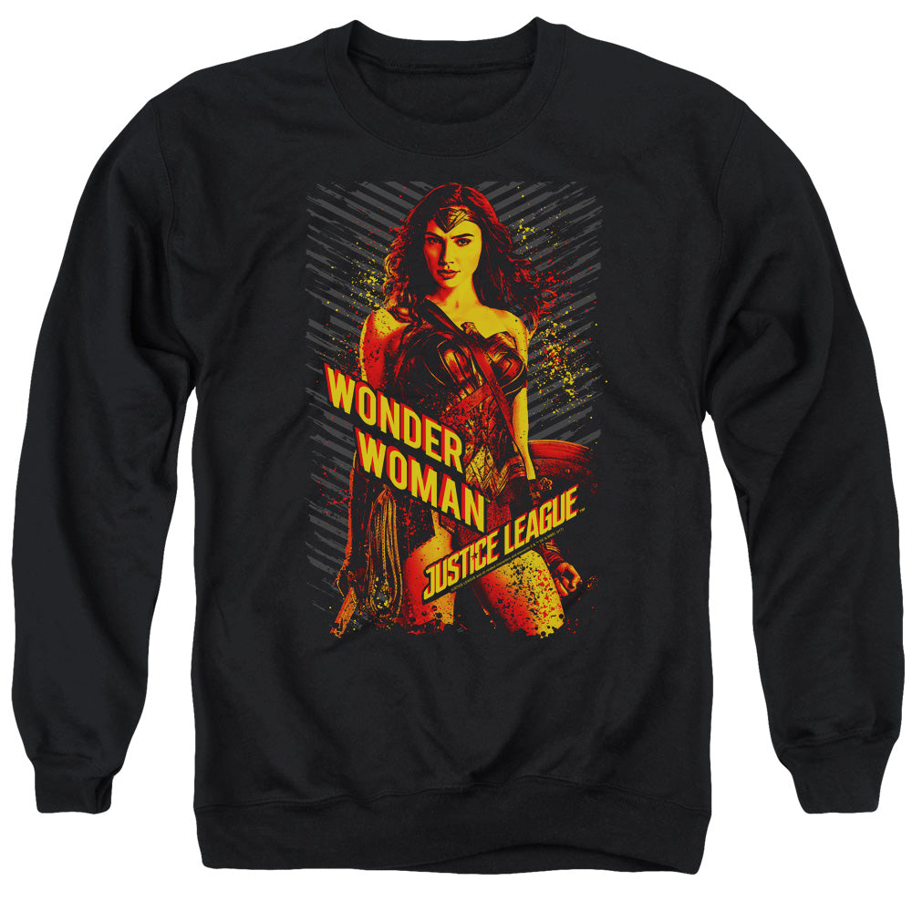 JUSTICE LEAGUE MOVIE/WONDER WOMAN - ADULT CREWNECK SWEATSHIRT - BLACK