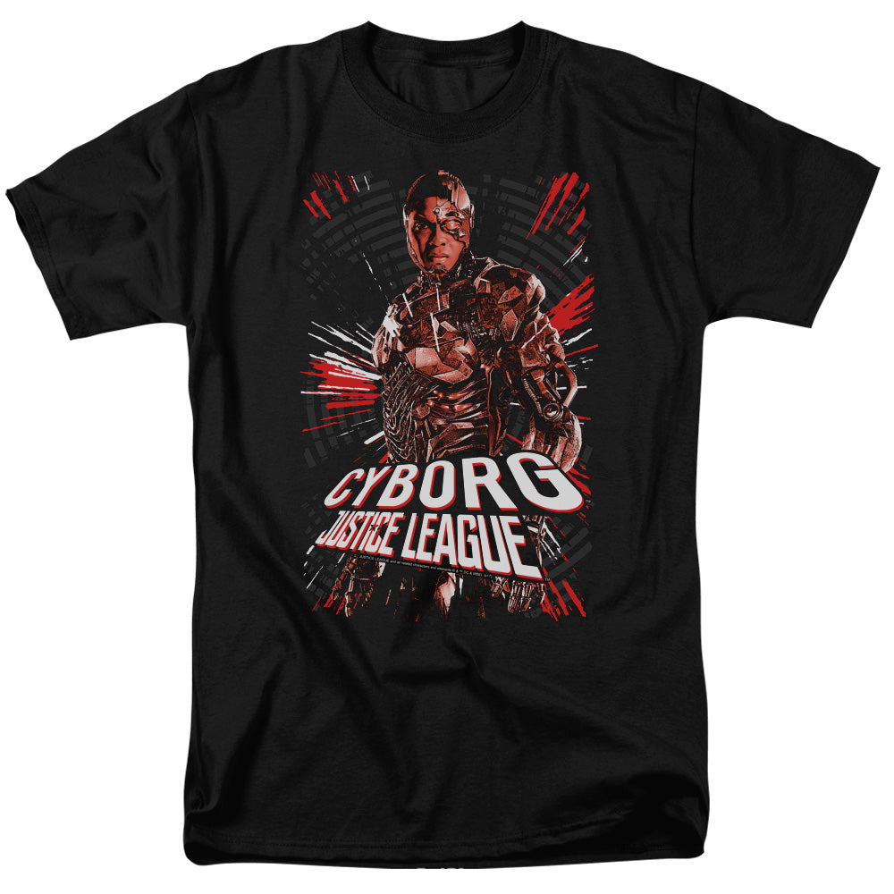 JUSTICE LEAGUE MOVIE/CYBORG - S/S ADULT 18/1 - BLACK