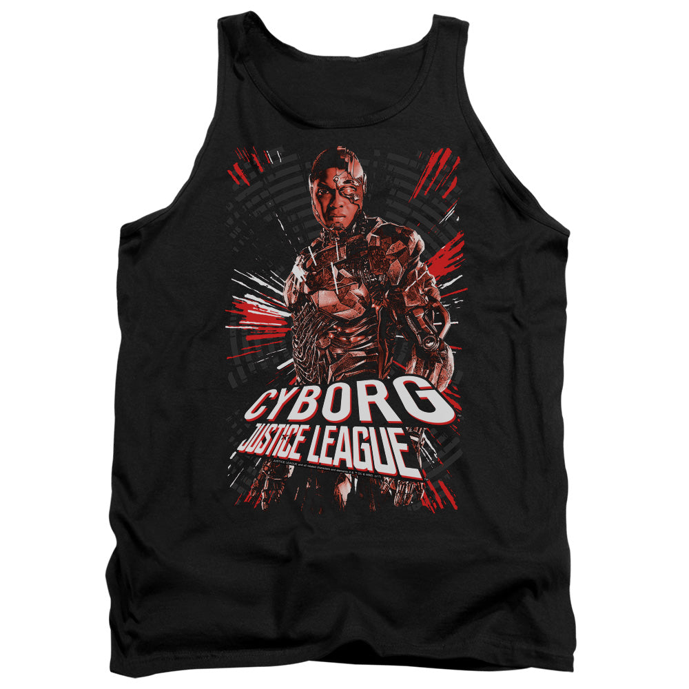 JUSTICE LEAGUE MOVIE/CYBORG - ADULT TANK - BLACK