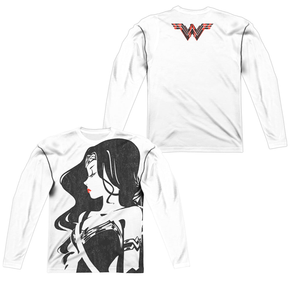 JUSTICE LEAGUE MOVIE/WW PROFILE (FRONT/BACK PRINT) - L/S ADULT POLY CREW  - MULTI