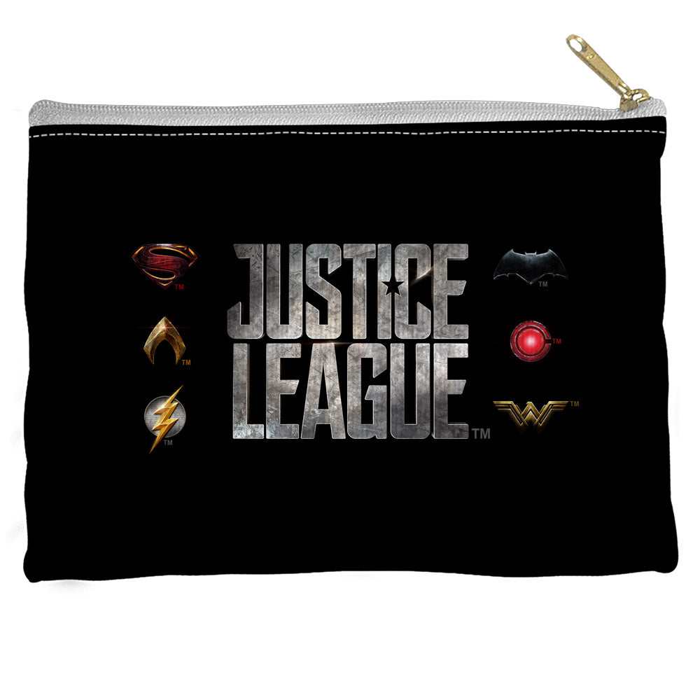 JUSTICE LEAGUE MOVIE/JUSTICE LEAGUE LOGOS - STRAIGHT BOTTOM ACCESSORY POUCH