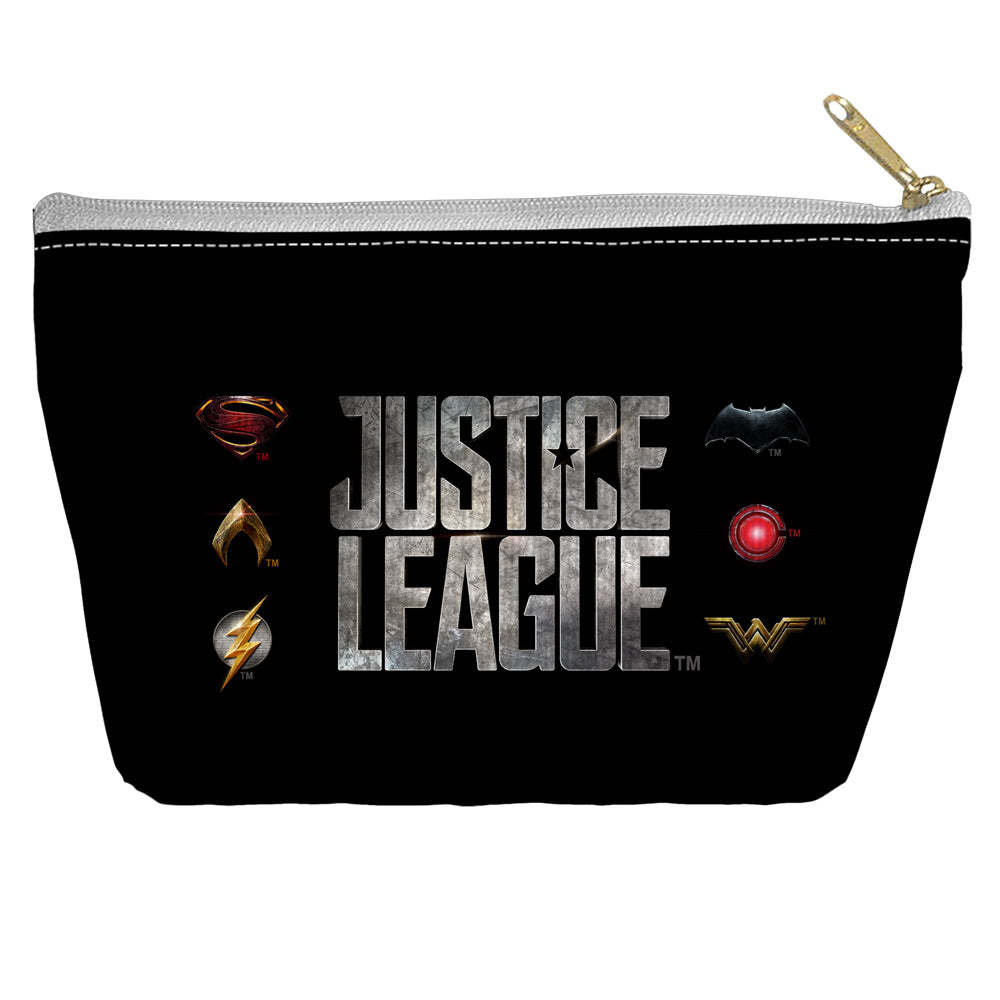 JUSTICE LEAGUE MOVIE/JUSTICE LEAGUE LOGOS - T-BOTTOM ACCESSORY POUCH