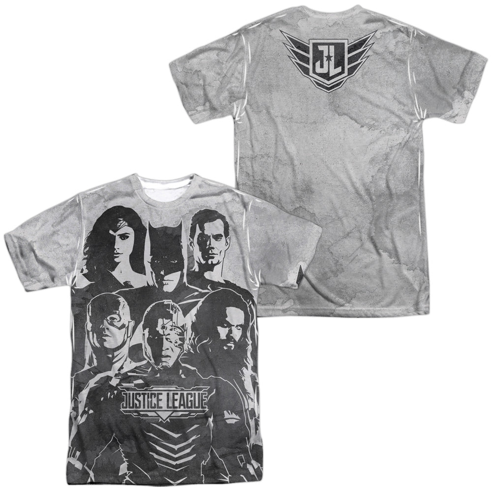 JUSTICE LEAGUE MOVIE/THE LEAGUE (FRONT/BACK PRINT) - S/S ADULT POLY CREW - MULTI