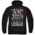 JUSTICE LEAGUE MOVIE/JOIN THE LEAGUE - ADULT PULLOVER HOODIE - BLACK