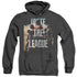 JUSTICE LEAGUE MOVIE/DAWN - ADULT HEATHER HOODIE - BLACK