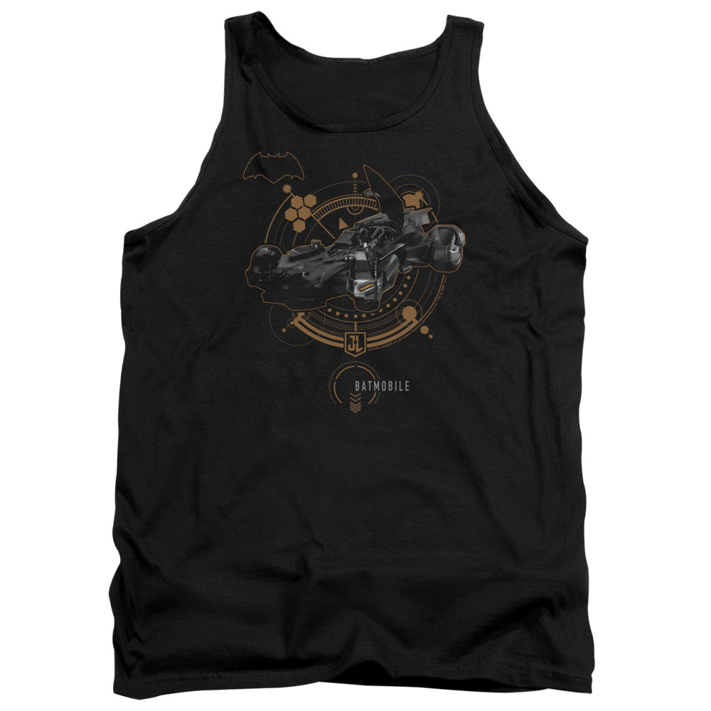JUSTICE LEAGUE MOVIE/BATMOBILE - ADULT TANK - BLACK