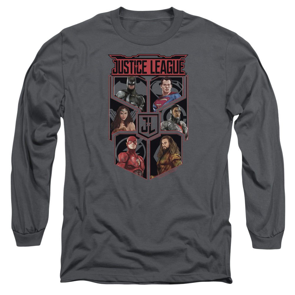 JUSTICE LEAGUE MOVIE/LEAGUE OF SIX -  L/S ADULT 18/1  - CHARCOAL