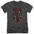 JUSTICE LEAGUE MOVIE/LEAGUE OF SIX - S/S ADULT V-NECK 30/1 - CHARCOAL