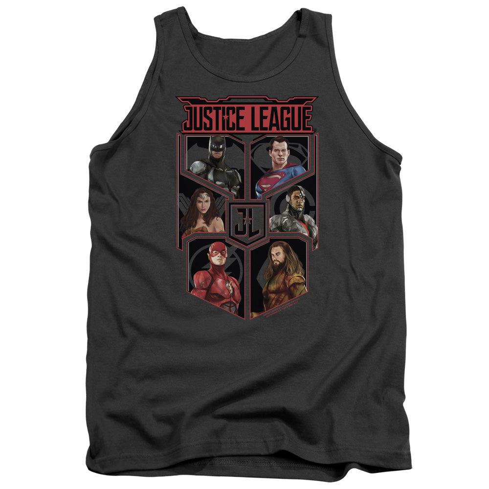 JUSTICE LEAGUE MOVIE/LEAGUE OF SIX - ADULT TANK - CHARCOAL