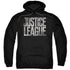 JUSTICE LEAGUE MOVIE/METAL LOGO - ADULT PULLOVER HOODIE - BLACK