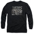 JUSTICE LEAGUE MOVIE/METAL LOGO - L/S ADULT 18/1 - BLACK