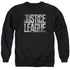 JUSTICE LEAGUE MOVIE/METAL LOGO - ADULT CREWNECK SWEATSHIRT - BLACK