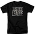 JUSTICE LEAGUE MOVIE/METAL LOGO - S/S ADULT 18/1 - BLACK