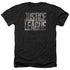 JUSTICE LEAGUE MOVIE/METAL LOGO - ADULT HEATHER - BLACK