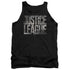 JUSTICE LEAGUE MOVIE/METAL LOGO - ADULT TANK - BLACK