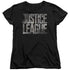 JUSTICE LEAGUE MOVIE/METAL LOGO - S/S WOMENS TEE - BLACK