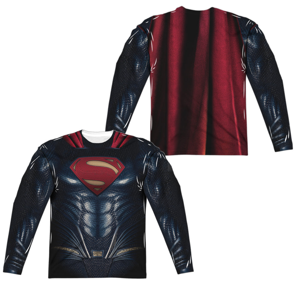 JUSTICE LEAGUE MOVIE/SUPERMAN UNIFORM (FRONT/BACK PRINT) - L/S ADULT POLY CREW  - MULTI