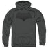 JUSTICE LEAGUE MOVIE/BATMAN LOGO - ADULT PULLOVER HOODIE - CHARCOAL