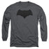 JUSTICE LEAGUE MOVIE/BATMAN LOGO - L/S ADULT 18/1 - CHARCOAL
