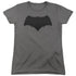 JUSTICE LEAGUE MOVIE/BATMAN LOGO - S/S WOMENS TEE - CHARCOAL