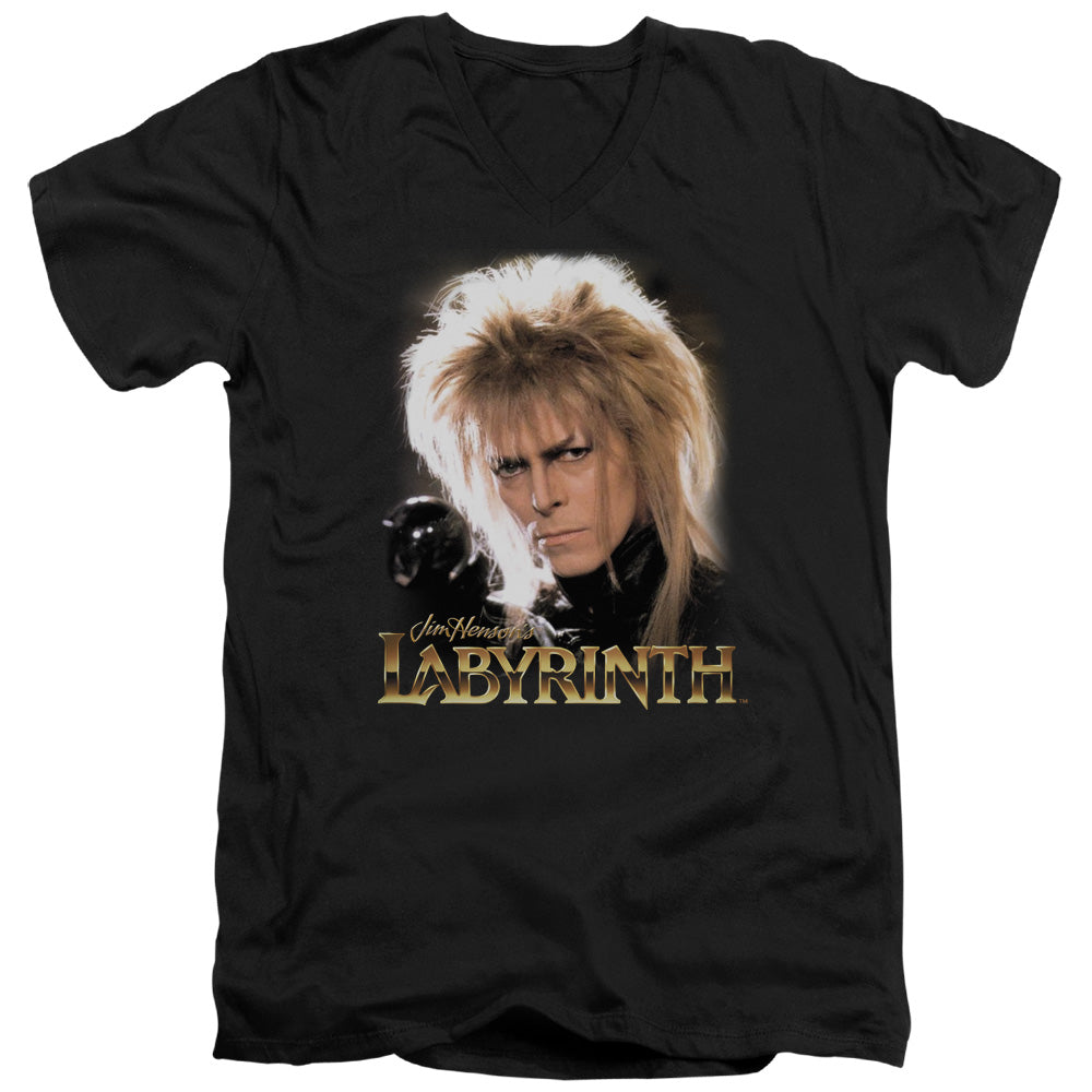 LABYRINTH/JARETH - S/S ADULT V-NECK 30/1 - BLACK
