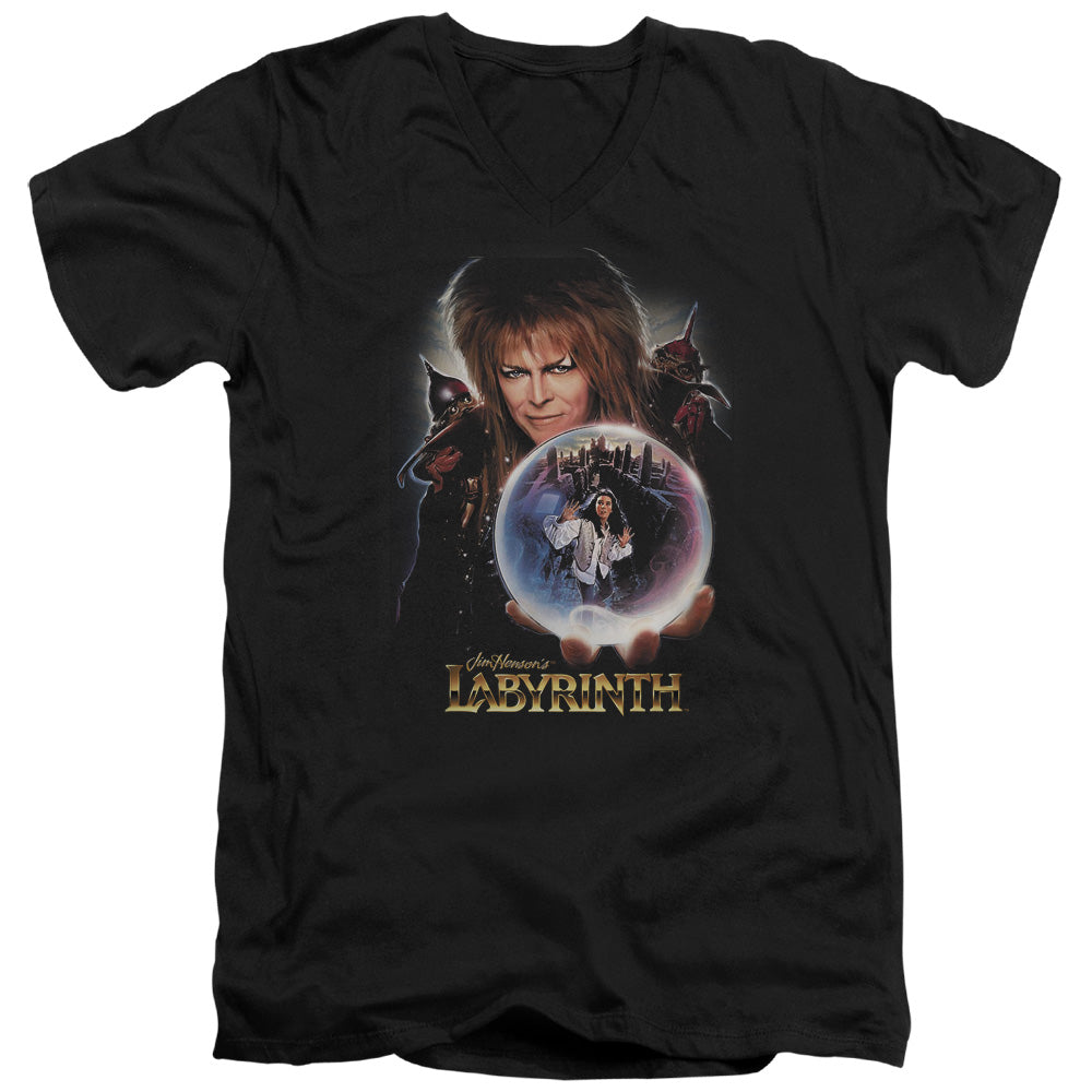 LABYRINTH/I HAVE A GIFT - S/S ADULT V-NECK 30/1 - BLACK