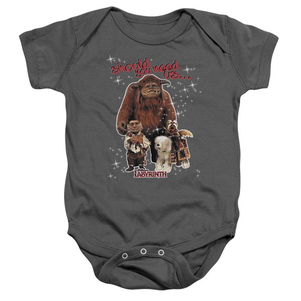 LABYRINTH/SHOULD YOU NEED US - INFANT SNAPSUIT - CHARCOAL